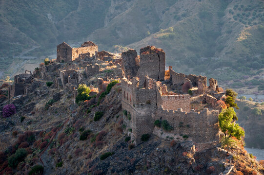 Aspromonte National Park, Amendolea Vecchio, province of Reggio Calabria, Italy, ruins of the castle of the Ruffo di Calabria