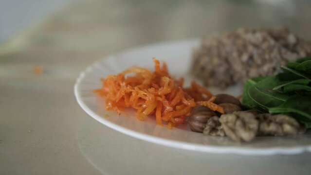 a plate of proper nutrition