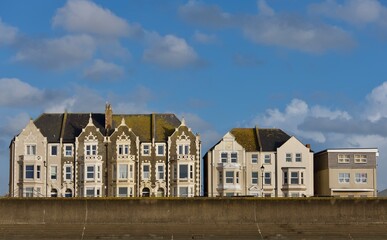houses on the Burnham on sea coast 
