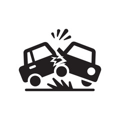 Car accident icon or car collision icon 