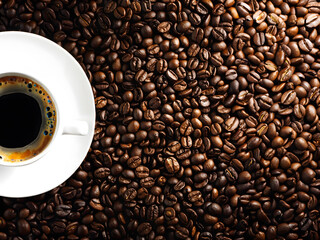 a coffee beans background, roasted coffee beans