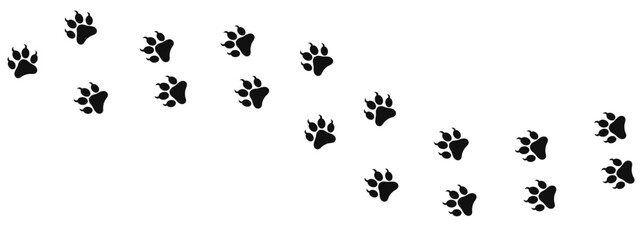 lion paw foot print silhouette vector on transparent background, animal foot print silhouette - obrazy, fototapety, plakaty