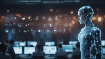 Generative AI. This captivating image perfectly captures the harmonious coexistence of technology and humanity in the not-so-distant future. power and efficiency