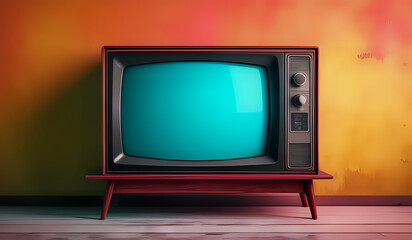 Abstract background with classic vintage tv retro style old television