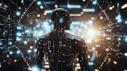 Generative AI. Embracing Tomorrow: The Rise of AI-Powered Robotics in Modern Society. The Dawn of AI-Powered Robotics in the Modern World. Machine Learning. Advanced technology. Future of humans.