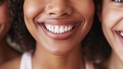 Obraz premium Radiant smiles and beauty trends among women exploring cosmetic trends.