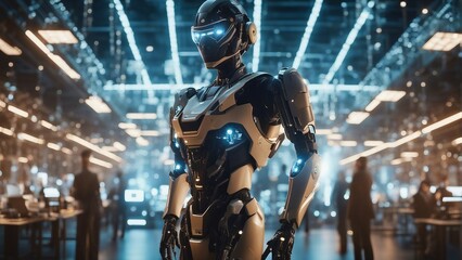 Generative AI. Embracing Tomorrow: The Rise of AI-Powered Robotics in Modern Society. The Dawn of AI-Powered Robotics in the Modern World. Machine Learning. Advanced technology. Future of humans.