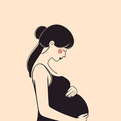Pregnant Woman illustration_Standing pregnant woman1