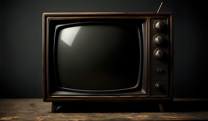 Abstract background with classic vintage tv retro style old television - obrazy, fototapety, plakaty