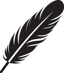 Fototapeta premium Clean Feather Symbol Vector Logo Minimalism Perfected Minimalist Feather Icon Crafting Vector Logo Classics