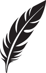 Vector Feather Symbol Simplified Logo Graphics Mastery Feather Silhouette Icon Minimalism Redefined in Logos