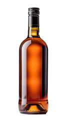 A high-definition photograph capturing the allure of a wine bottle, its contours highlighted against a backdrop of pure white, inviting the viewer to indulge in its essence