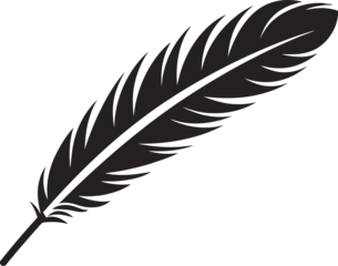 Tableaux sur verre Plumes Minimalist Feather Design Contemporary Logo Concept Feather Silhouette Vector Sleek Logo Design