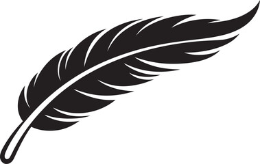 Feather Silhouette Graphic Sleek Logo Concept Simplistic Feather Symbol Minimalistic Design Inspiration