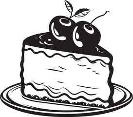 Berry Bliss Cake with Cherries and Berries Vector Logo Sweet Delight Cherry and Berry Cake Vector Design