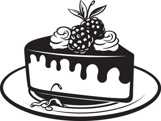 Berries and Cherries Extravaganza Cake Vector Design Sweet Temptation Cherry Berry Cake Vector Icon