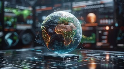 Interactive Globe Displaying Global Data Networks