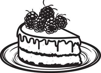 Cherry Berry Euphoria Vector Icon of Scrumptious Cake Juicy Joy Berries and Cherries Cake Vector Graphics