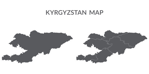 Kyrgyzstan map. Map of Kyrgyzstan in grey set