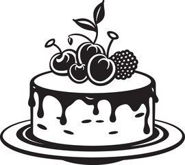 Sweet Symphony Logo of Delicious Cake with Berries Berry Bonanza Cherry Berry Cake Vector Design