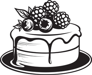 Berry Bonanza Cherry Berry Cake Vector Design Irresistible Delight Vector Graphics of Summertime Cake