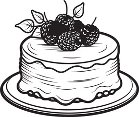 Divine Confection Berries and Cherries Cake Vector Graphics Summertime Sweets Cherry Berry Cake Vector Design