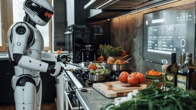 Robot Cooking in a Modern Smart Kitchen
