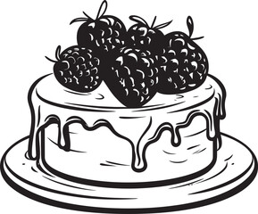 Dreamy Delicacy Cherry Berry Cake Vector Icon Cherry Berry Celebration Vector Graphics of Festive Cake