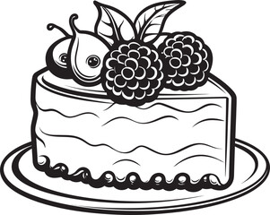 Cherry Berry Celebration Vector Graphics of Festive Cake Blissful Bites Logo of Delicious Cake with Berries