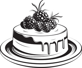 Berry Bonanza Cherry Berry Cake Vector Icon Irresistible Delight Vector Graphics of Summertime Cake