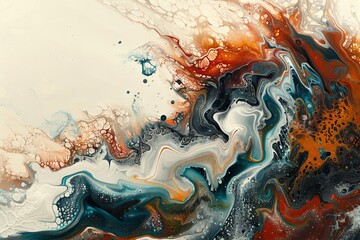 Abstract background acrylic color paint in fluid motion.