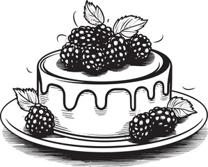 Berry Bonanza Vector Logo of Festive Cake Blissful Bites Vector Design of Tempting Cake