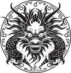 Regal Serpent Celebration Chinese New Year Dragon Vector Graphics Golden Dragon Dance Vector Icon for Lunar New Year Festivities