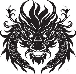 Serpentine Majesty Vector Emblem for Chinese New Year Celebration Imperial Lunar Blessings Chinese New Year Dragon Vector Graphics