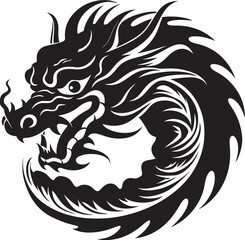 Golden Dragon Majesty Chinese New Year Vector Graphics Majestic Serpent Dance Vector Emblem for Chinese New Year Celebration
