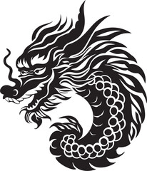 Imperial Lunar Majesty Vector Icon for Dragon Lunar New Year Lunar Dragon Dance Chinese New Year Vector Graphics