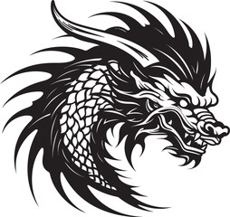 Majestic Dragon Blessings Chinese New Year Vector Graphics Cultural Serpent Majesty Vector Emblem for Chinese New Year Celebration