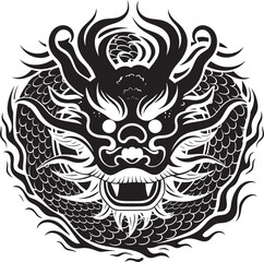 Golden Lunar Dance Vector Icon for Dragon Lunar New Year Majestic Dragon Blessings Chinese New Year Vector Graphics