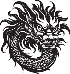 Festive Serpent Chinese New Year Dragon Vector Icon Oriental Elegance Dragon Graphics for Lunar New Year
