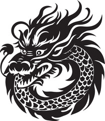 Dragons Legacy Vector Icon Design for Lunar New Year Celestial Elegance Dragon Graphics for Chinese New Year Celebration