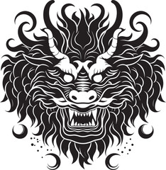 Dragons Dance Vector Icon for Lunar New Year Celebration Regal Majesty Dragon Graphics for Chinese New Year Design