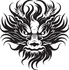 Lunar Blessing Chinese New Year Dragon Vector Logo Dragons Legacy Vector Icon Design for Lunar New Year