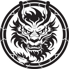 Prosperous Guardian Vector Icon for Lunar New Year Dragon Dragons Blessing Chinese New Year Vector Graphics