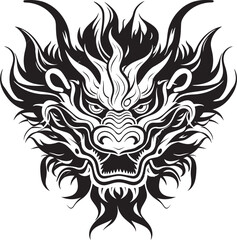 Dragons Blessing Chinese New Year Vector Icon Celestial Elegance Lunar New Year Dragon Graphics