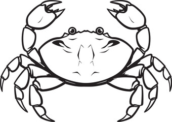 Seafaring Sovereign Thick Line Crab Design Shellfish Sovereignty Crab Vector Graphics with Bold Outline