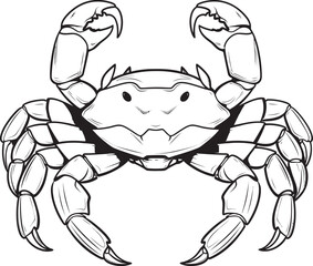 Seafaring Sovereign Thick Line Crab Icon Coastal Crab Outline Vector Logo Design