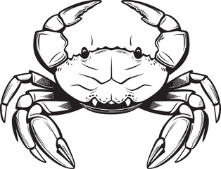 Maritime Majesty Crab Outline Vector Graphics Clawed Crest Vector Design with Thick Line Crab