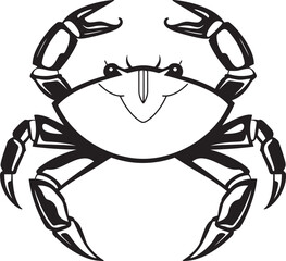 Clawed Crest Vector Design with Thick Line Crab Nautical Nobility Crab Thick Outline Logo