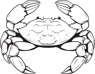 Shellfish Sovereignty Crab Thick Outline Design Nautical Nobility Bold Outline Crab Vector Graphics