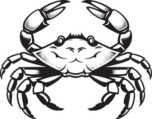 Maritime Majesty Bold Crab Vector Icon Oceanic Overlord Crab Outline Graphics with Thick Lines